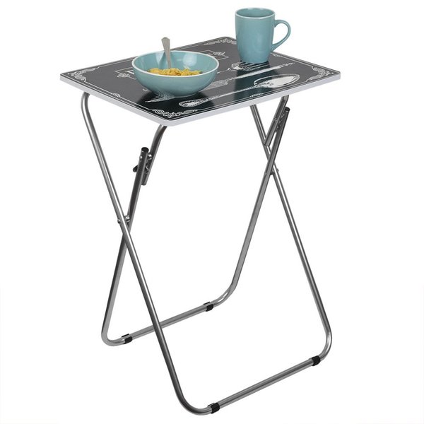 Home Basics Home Basics Bon Appetit Multi-Purpose Folding Table, Black ZOR96313